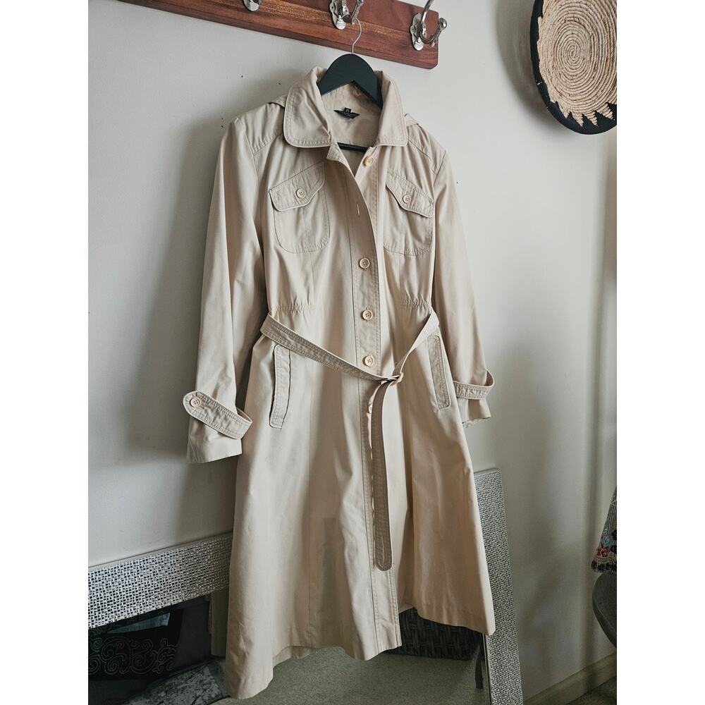 Vintage Neutral Trench Coat – Women’s Size 15 (Fits Modern S/M) - Picture 5 of 13